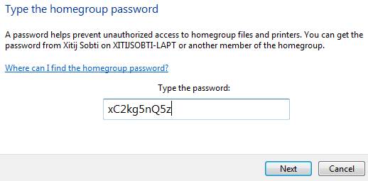 Homegroup Password